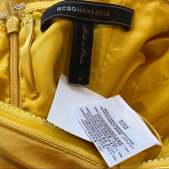BCBG Max Azria Yellow toga-style drape dress - sz0 - Picture 4 of 4